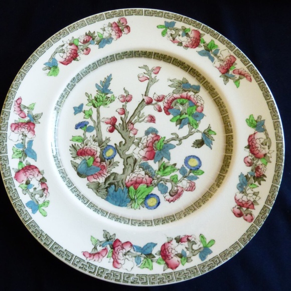 Johnson Brothers England Indian Tree Green Greek Floral pattern Dinner Plate 10" - Picture 1 of 8